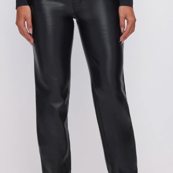 NWT Good American Good Icon Faux Leather Pants - Picture 2 of 2